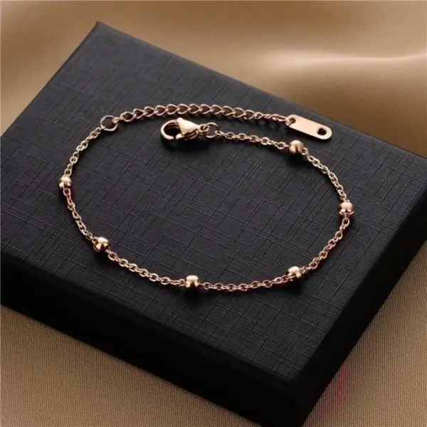 Minimalist Round Titanium Steel Chain Bracelets 1 Piece