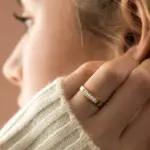Simple Zircon 18K Gold Plated Brass Ring - Image 2
