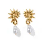 Elegant Stainless Steel Seahorse Baroque Drop Earrings Factory