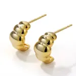 Gold Plated Brass Beaded Stud Earrings