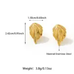 Fashionable Cute Leaf Shape Earrings Stainless Steel - Image 2