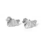 Stainless Steel Wrinkle Texture Bowknot Jewelry Dainty Earrings