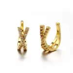 Hot Brass Cross Design Stud Earrings