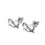 Hot Brass CZ Bow Design Stud Earrings