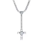 Fashion Brass CZ Cross Pendant Necklaces Supplier