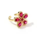 Brass CZ Flower Styles Ladies Rings Supplier