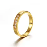 Simple Zircon 18K Gold Plated Brass Ring