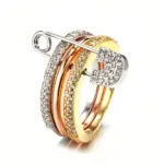 Fashion Three-color CZ Stone Detachable Ring