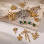 PVD Gold Plated Stainless Steel Coconut Tree Pendant - Image 2