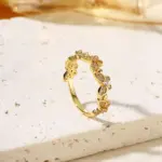 Luxury Butterfly-Shaped Zircon 18K Gold Plated Ring - Image 2