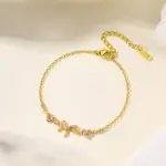 Pink Brass Zicorn Gold Plated Bow Endless Bracelet Supplier - Image 2