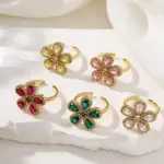 Brass CZ Flower Styles Ladies Rings Supplier - Image 2