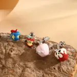 Hot Christmas Enamel Oil Dripping Broken apple Earring - Image 2