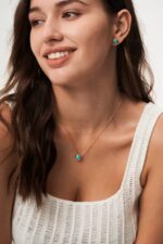 925 Sterling Silver Blue Turquoise Jewelry Set