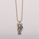 Teeny Gift Of Cute Bear Pendants With Fresh Water Pearl & Blue Agate - Image 2