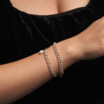 18K Yellow Gold Plated & CZ With Nylon Cord Bracelet - Image 2