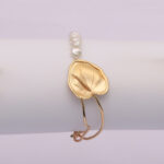 Lovely Enthusiasm Flower Bracelet Plated Gold With Fresh Water Pearl & Matt Finishing