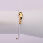 Morning Glory Flower Bracelet 18K Yellow Gold Plated & Nylon White Cord