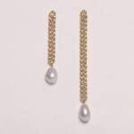 Love & Commitment Dangling Cubon Earring With Fresh Water Pearl