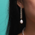 Love & Commitment Dangling Cubon Earring With Fresh Water Pearl - Image 2