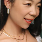 925 Sterling Silver Withe 18K Gold Plated Geomety Italy Style Mother Shell Bracelet - Image 2