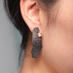 18K Yellow Gold Plated Brass & Cubic Zirconium With Sterling Silver posts Earring - Image 2