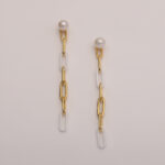 925 Sterling Silver & Cubic Zirconium Ceramic Fresh Water Pearl Stud Earring