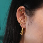 Flower Ear Cuff Of Zantedeschia With18K Yellow Gold Plated - Image 2