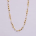 18K Yellow Gold Plated 925 Sterling Silver & Ceramic Commitment Necklace