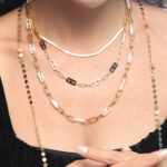 18K Yellow Gold Plated 925 Sterling Silver & Ceramic Commitment Necklace - Image 2