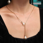 18K Yellow Gold Plated With Fresh Water Pearl Fashion Necklace - Image 2