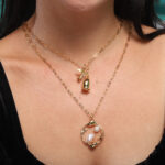 Wedding Flower Of Zantedeschia Necklace With Fresh Water Pearl - Image 2
