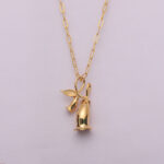 Morning Glory Flower Necklace 18K Yellow Gold Plated