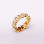 18K Yellow Gold Plated With CZ Cubon Ring