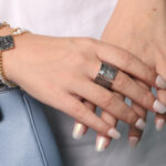 Love Star With Cubic Zirconium Texture Ring - Image 2