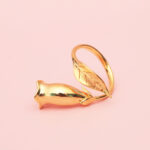 September Birthday Flower Morning Glory Ring 18K Yellow Gold Plated