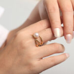 18K Yellow Gold Plated With Fresh Water Pearl Lovely Ring - Image 2