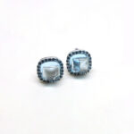 925 sterling silver jewelry earring with blue topaz