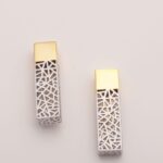 925 sterling silver hollow earring with gold plated