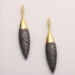 925 sterling silver earring with black plated