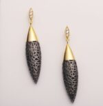 925 sterling silver earring with black plated