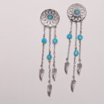 925 sterling silver earring with blue turquoise