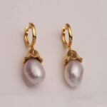 925 sterling silver freshwater pearl earring in gold plated