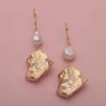 925 sterling silver Freshwater pearl earring in gold plated - Image 2