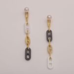 925 sterling silver Ceramic earrings with zircon