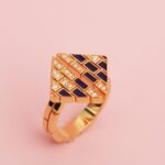 925 sterling silver ring with enamel and zirconia jewelry set