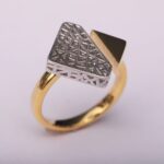 925 sterling silver ring with gold plated