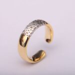 925 sterling silver ring with gold plated