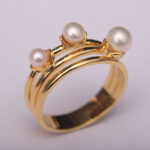 925 sterling silver freshwater pearl ring in 18k gold plated
