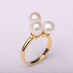 925 sterling silver freshwater pearl ring in gold plated